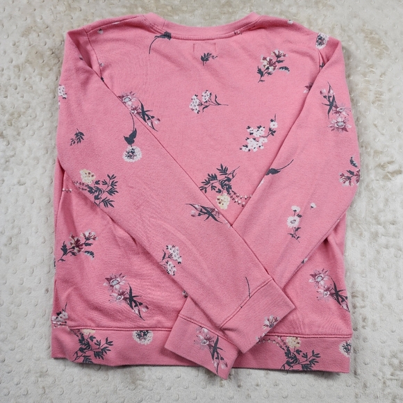 Lucky Brand Floral Pink Sweatshirt Lightweight Size L - Picture 2 of 7